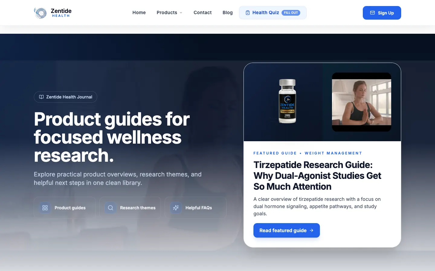 Zentide Health: The catalog