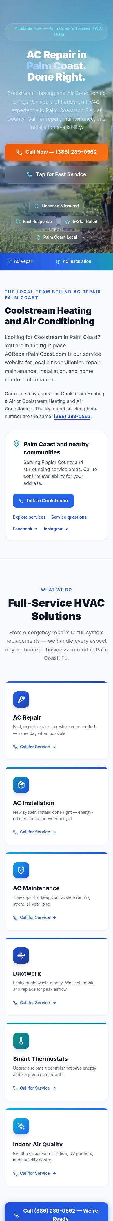 AC Repair Palm Coast on mobile