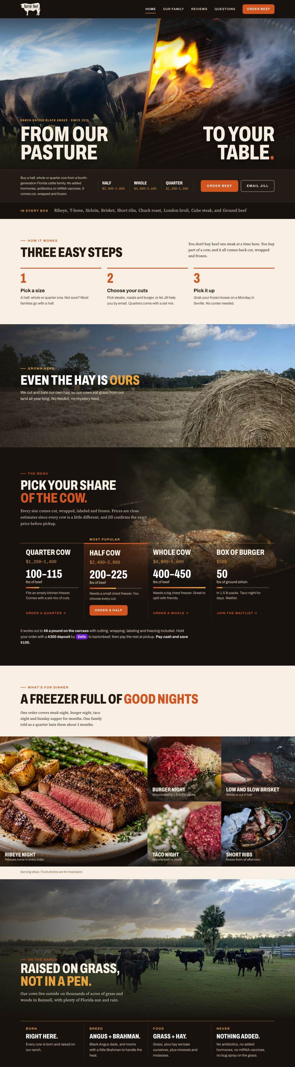 Barton Beef website by Chenzo Designs