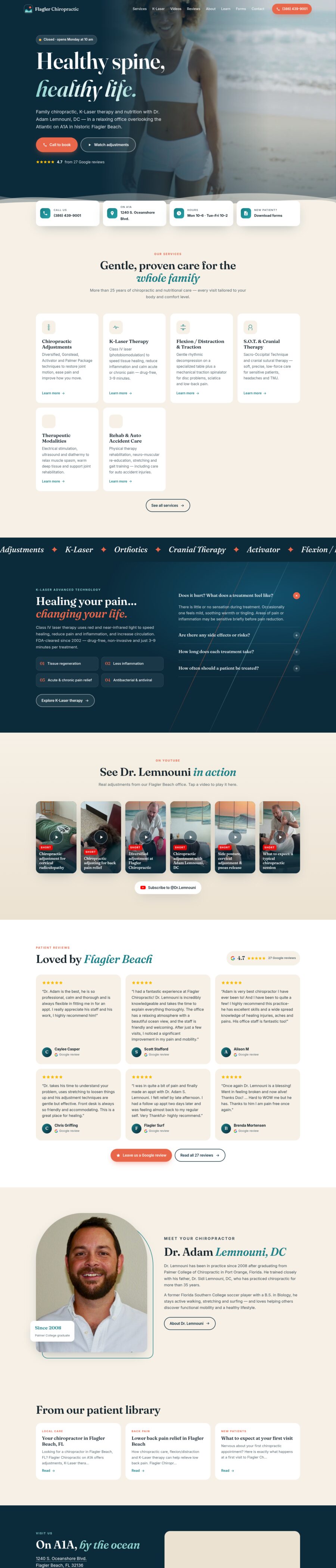 Flagler Chiropractic website by Chenzo Designs