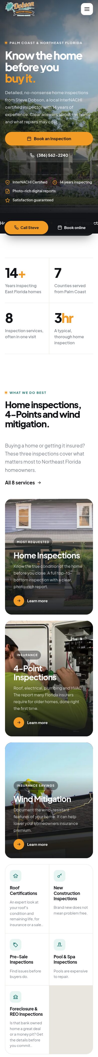 Palm Coast Home Inspector on mobile