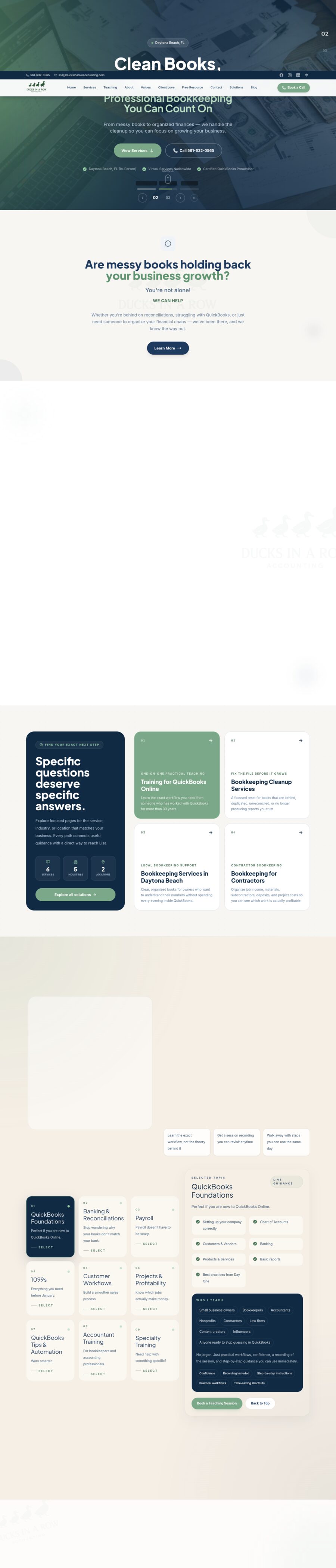 Ducks In A Row Accounting website by Chenzo Designs