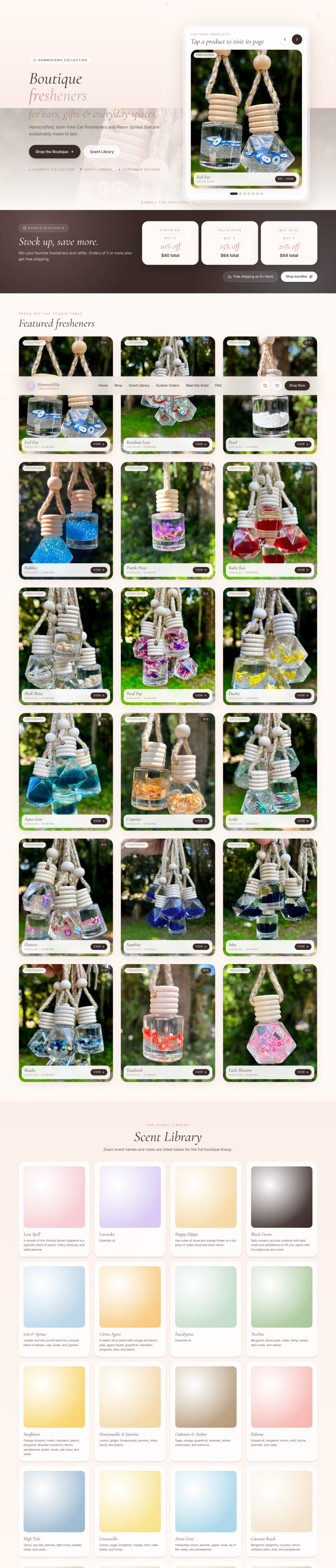 HammockMa Fresheners website by Chenzo Designs
