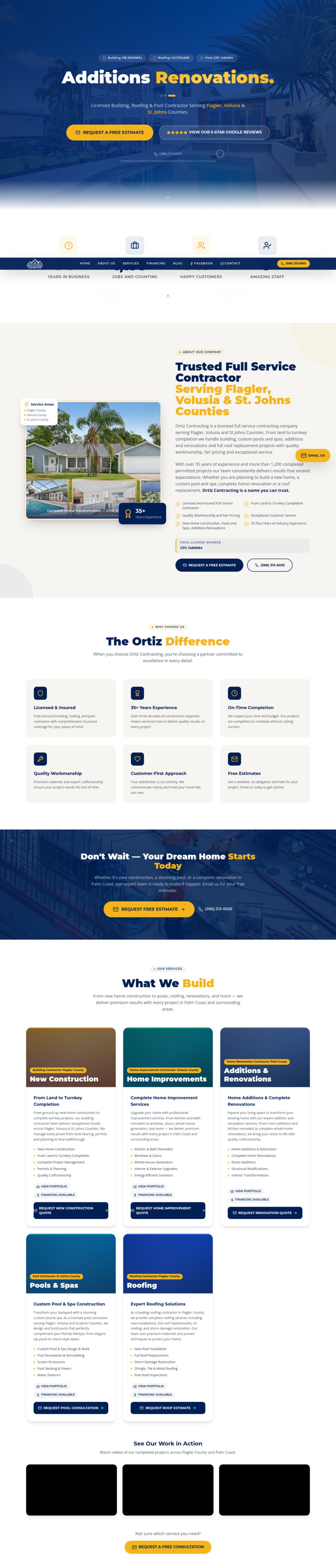 Ortiz Contracting website by Chenzo Designs
