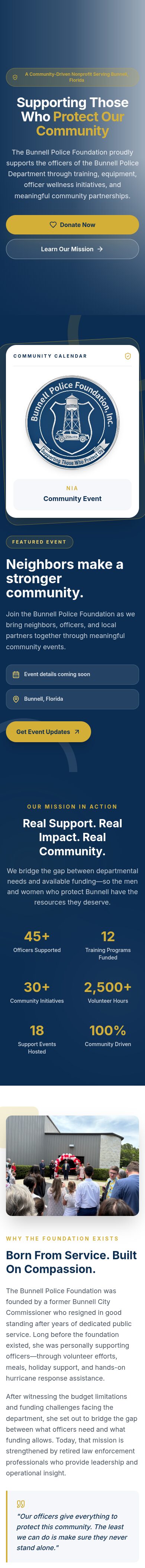 Bunnell Police Foundation on mobile
