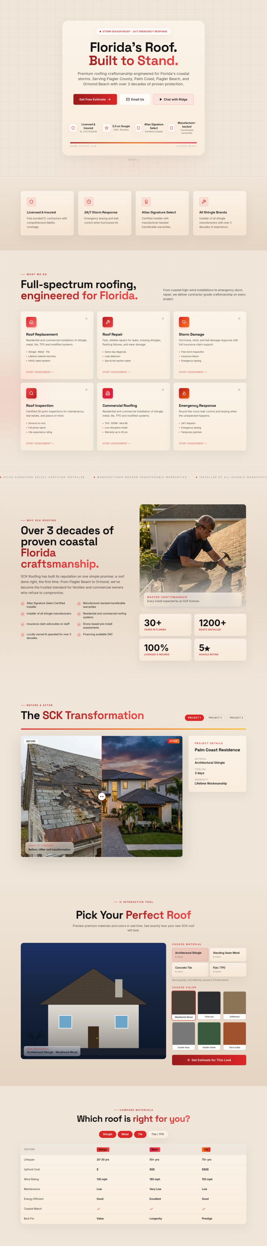 SCK Roofing website by Chenzo Designs