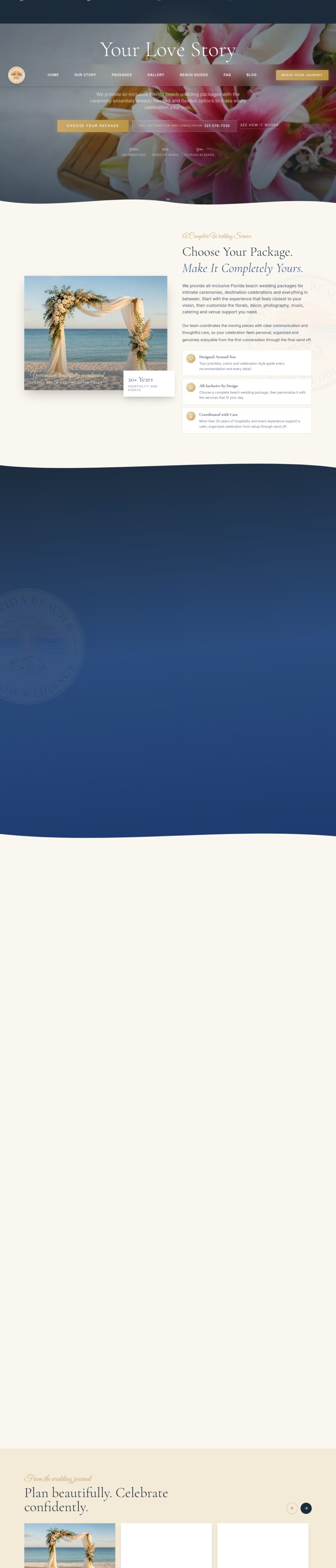 Florida Beach & Custom Weddings website by Chenzo Designs